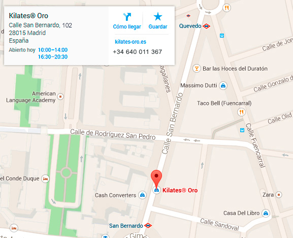 Google Maps Kilates Oro