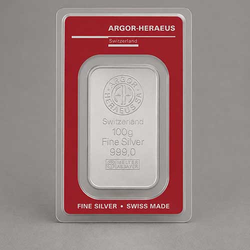 Lingote de plata Argor-Heraeus