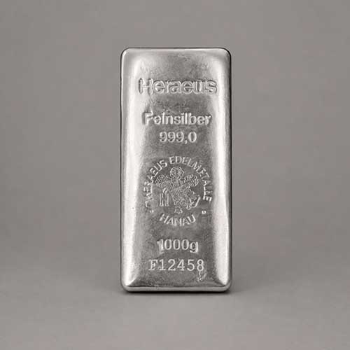 Lingote de plata Heraeus