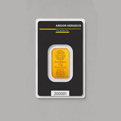 Lingote de oro Argor-Heraeus