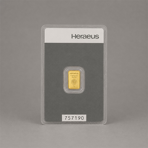 Lingote de oro Heraeus