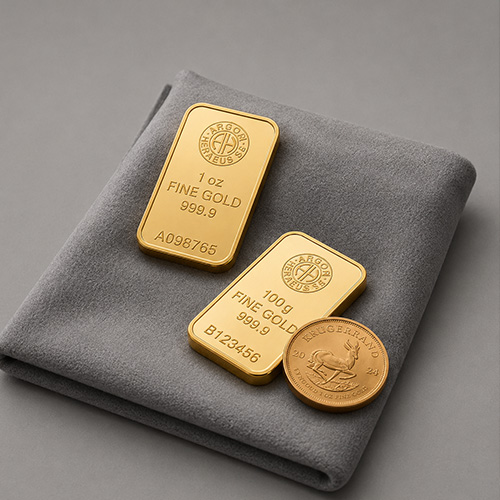 Lingotes de oro medianos de 1 oz a 100 g